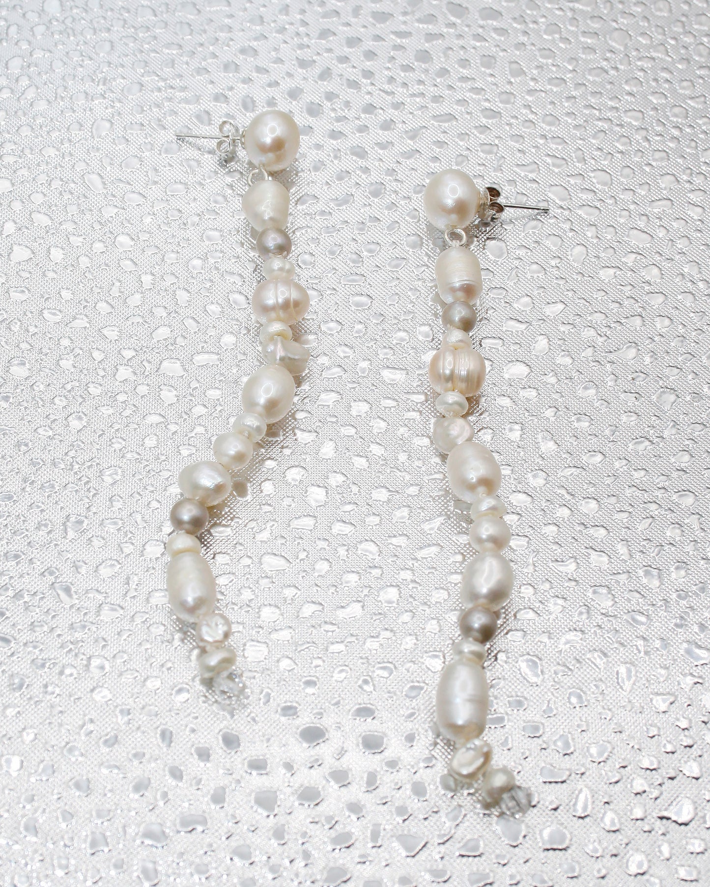 Single Stringed Pearl Drops, Mixed Whites