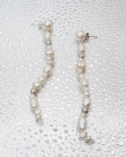 Single Stringed Pearl Drops, Mixed Whites